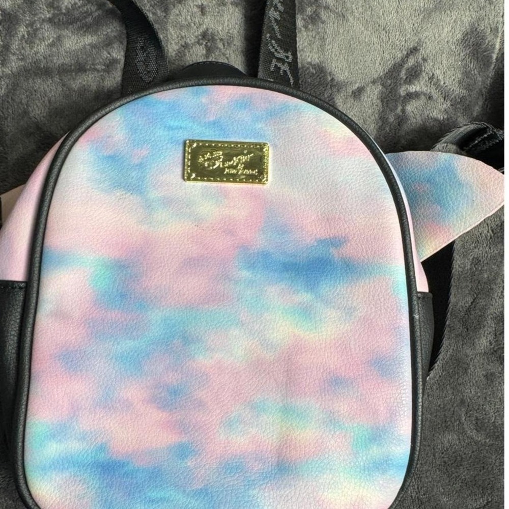 Betsey Johnson Luv Betsey Mini Backpack Pastel Tie Dye Cloud Butterfly Wings